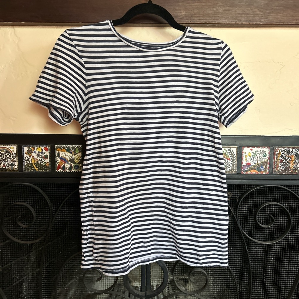 Everlane Navy and White Striped Tee